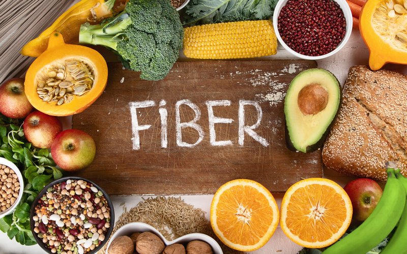 An image of high fiber foods