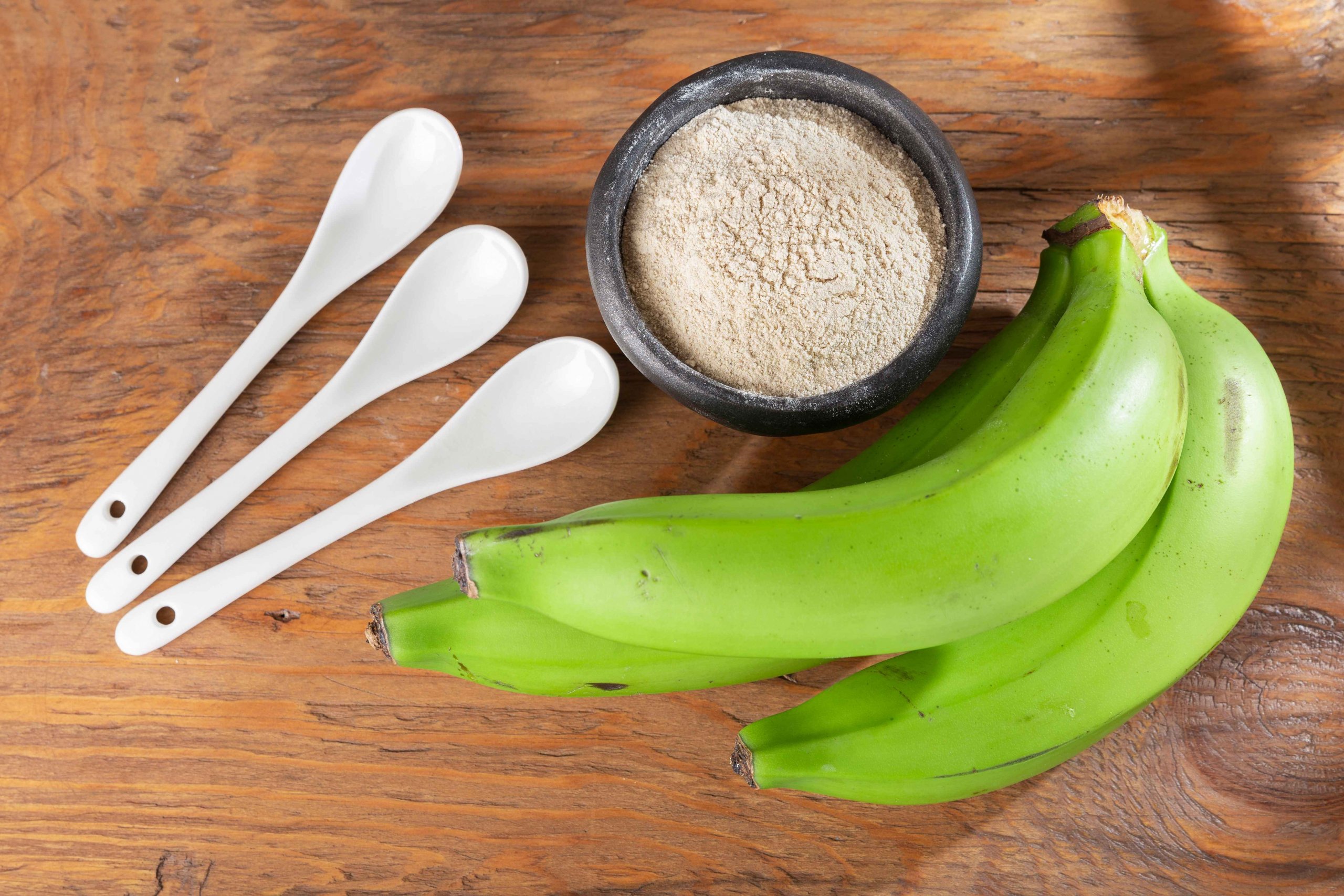 An under-ripe green banana high in resistant starch